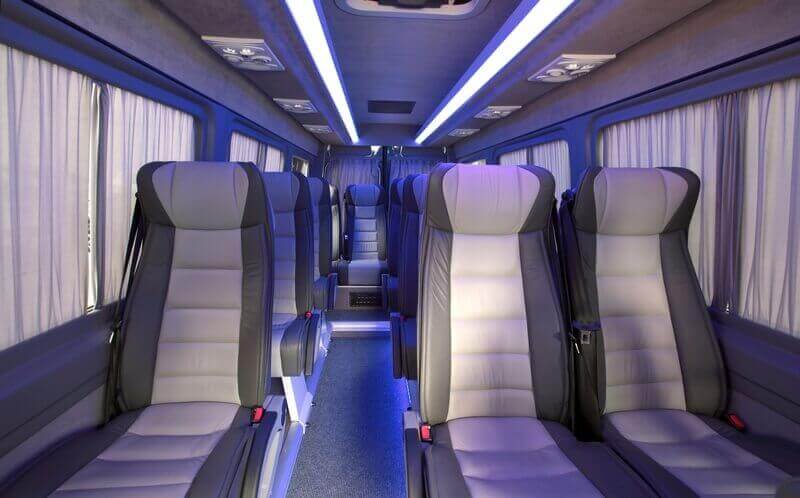 Interior view of VIP Mercedes Minibus