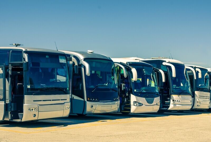 Touristic buses for organized land tours