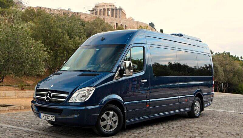 Fantasy Travel VIP Mercedes Minibus under Acropolis in Athens